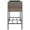 Jardinière avec étagère gris résine tressée 557209557209