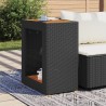 Table d'appoint de jardin dessus en bois noir 60x40x75 cm 557212557212