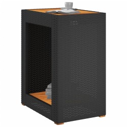 Table d'appoint de jardin dessus en bois noir 60x40x75 cm 557212557212