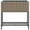 Jardinière avec étagère gris résine tressée 557215557215