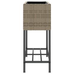 Jardinière avec étagère gris résine tressée 557215557215
