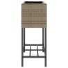 Jardinière avec étagère gris résine tressée 557215557215