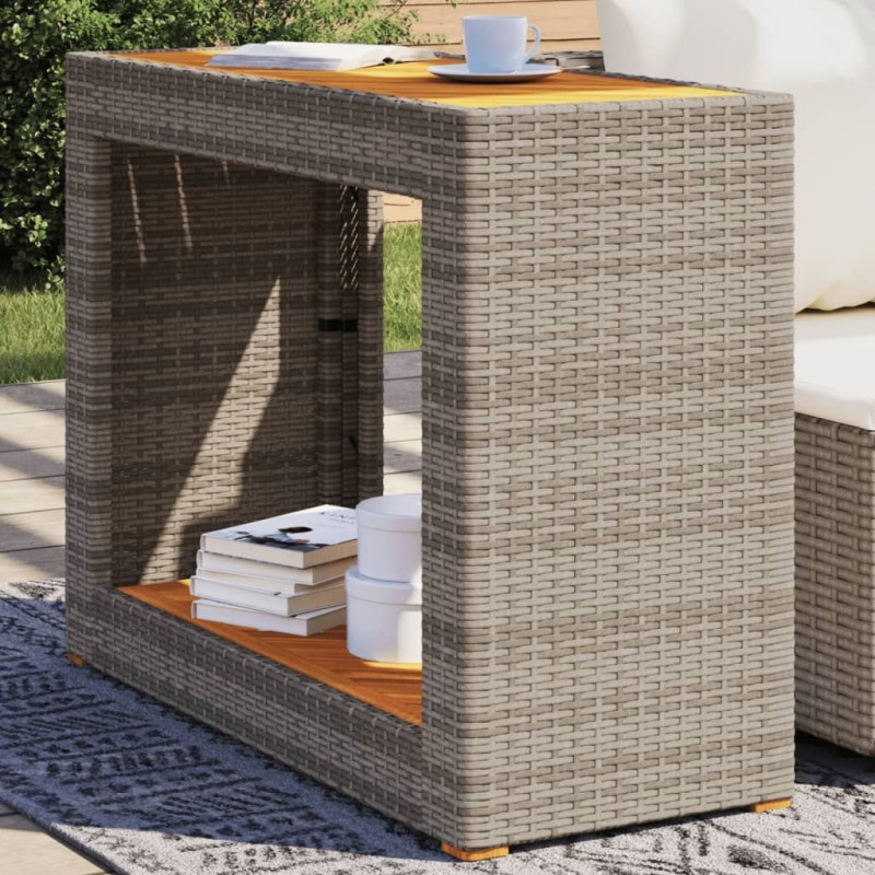 Table d'appoint de jardin dessus en bois gris 100x40x75 cm 557219557219