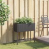 Jardinière avec étagère noir résine tressée 557221557221