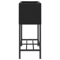 Jardinière avec étagère noir résine tressée 557221557221