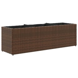 Jardinière avec 3 pots marron 105x30x32 cm résine tressée 557222557222