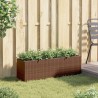 Jardinière avec 3 pots marron 105x30x32 cm résine tressée 557222557222