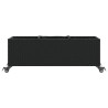 Jardinière avec roulettes et 3 pots noir 107x32x38 cm rotin 557223557223