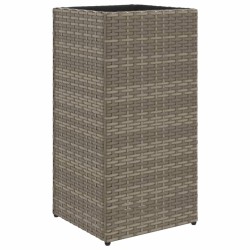 Jardinière Gris 30x30x60 cm résine tressée 557224557224