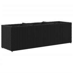 Jardinière avec 3 pots noir 105x30x32 cm résine tressée 557225557225