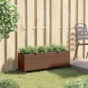 Jardinière avec roulettes et 3 pots marron 107x32x38 cm rotin 557226557226