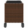 Jardinière avec roulettes et 3 pots marron 107x32x38 cm rotin 557226557226