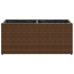 Jardinière avec 2 pots marron 72x30x32 cm résine tressée 557228557228