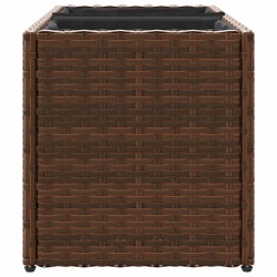 Jardinière avec 2 pots marron 72x30x32 cm résine tressée 557228557228