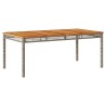 Table de jardin gris 180x90x75 cm résine tressée et bois acacia 557234557234