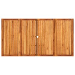 Table de jardin gris 180x90x75 cm résine tressée et bois acacia 557234557234