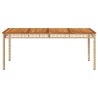 Table de jardin beige 180x90x75 cm résine tressée et acacia 557235557235