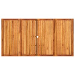 Table de jardin beige 180x90x75 cm résine tressée et acacia 557235557235