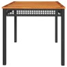 Table de jardin noir 140x80x75 cm résine tressée et bois acacia 557241557241