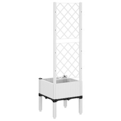 Jardinière avec treillis blanc 40x40x142 cm PP 557260557260