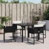 Chaises de jardin lot de 4 avec coussins noir résine tressée 557262557262