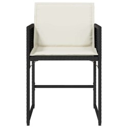 Chaises de jardin lot de 4 avec coussins noir résine tressée 557262557262