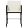 Chaises de jardin lot de 4 avec coussins noir résine tressée 557262557262