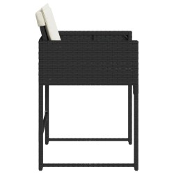 Chaises de jardin lot de 4 avec coussins noir résine tressée 557262557262