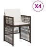 Chaises de jardin avec coussins lot de 4 marron résine tressée 557263557263