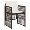 Chaises de jardin avec coussins lot de 4 marron résine tressée 557263557263