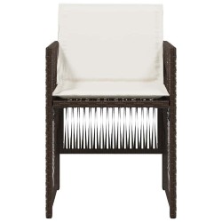 Chaises de jardin avec coussins lot de 4 marron résine tressée 557263557263