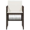 Chaises de jardin avec coussins lot de 4 marron résine tressée 557263557263