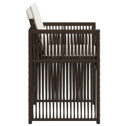 Chaises de jardin avec coussins lot de 4 marron résine tressée 557263557263