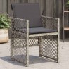 Chaises de jardin avec coussins lot de 4 gris résine tressée 557264557264