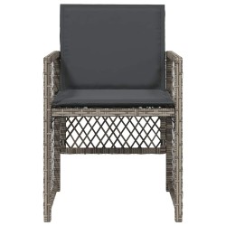Chaises de jardin avec coussins lot de 4 gris résine tressée 557264557264