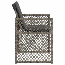 Chaises de jardin avec coussins lot de 4 gris résine tressée 557264557264