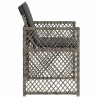 Chaises de jardin avec coussins lot de 4 gris résine tressée 557264557264