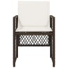 Chaises de jardin avec coussins lot de 4 marron résine tressée 557265557265