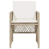 Chaises de jardin avec coussins lot de 4 beige résine tressée 557266557266