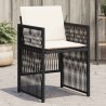Chaises de jardin lot de 4 avec coussins noir résine tressée 557267557267