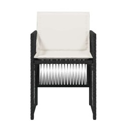 Chaises de jardin lot de 4 avec coussins noir résine tressée 557267557267