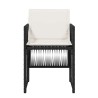 Chaises de jardin lot de 4 avec coussins noir résine tressée 557267557267