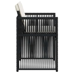 Chaises de jardin lot de 4 avec coussins noir résine tressée 557267557267