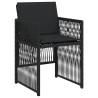 Chaises de jardin lot de 4 avec coussins noir résine tressée 557268557268