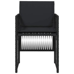 Chaises de jardin lot de 4 avec coussins noir résine tressée 557268557268