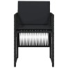 Chaises de jardin lot de 4 avec coussins noir résine tressée 557268557268