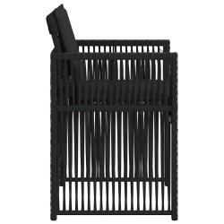 Chaises de jardin lot de 4 avec coussins noir résine tressée 557268557268