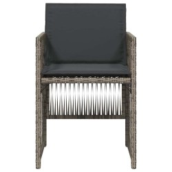 Chaises de jardin avec coussins lot de 4 gris résine tressée 557269557269