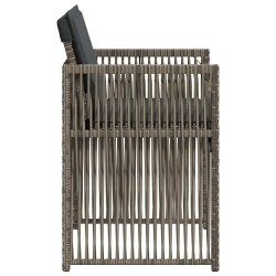 Chaises de jardin avec coussins lot de 4 gris résine tressée 557269557269