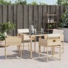 Chaises de jardin avec coussins lot de 4 beige résine tressée 557270557270